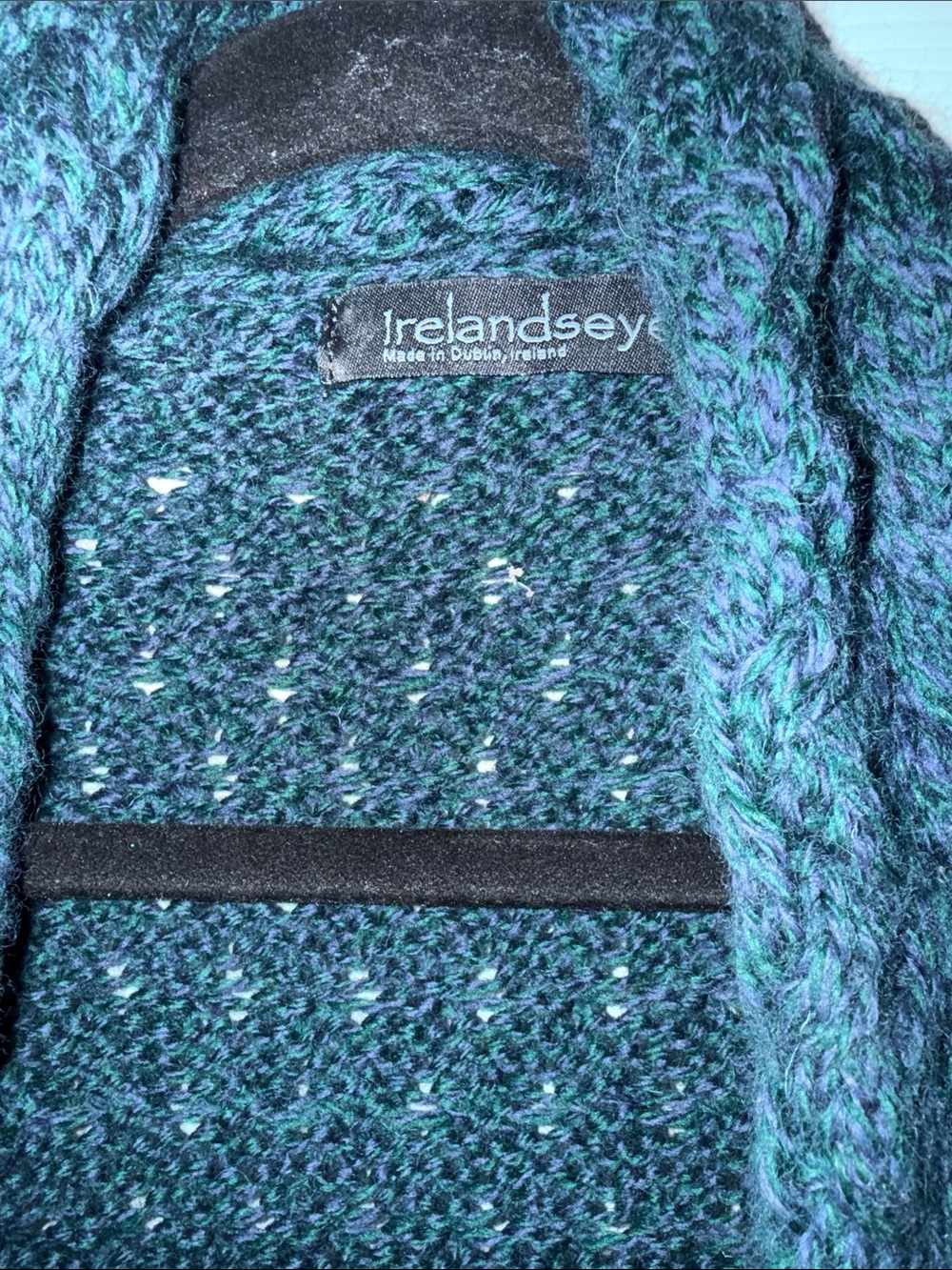Teal & Black Knit Cardigan Sweater